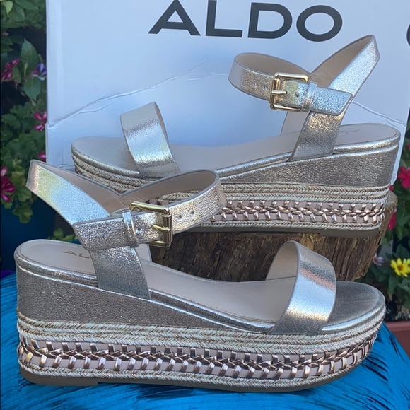 Aldo Pale Rose Gold Sandals Sz 7.5 (8) - Picture 3 of 16